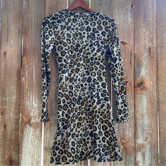 JUN & IVY Women’s Leopard Print Bodycon Long Sleeve Mini Dress Size Medium - Picture 10 of 13